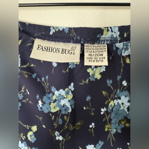 Vintage 90s Y2K Fashion Bug Blue Floral Girlhoodcore Midi Skirt - Picture 5 of 6